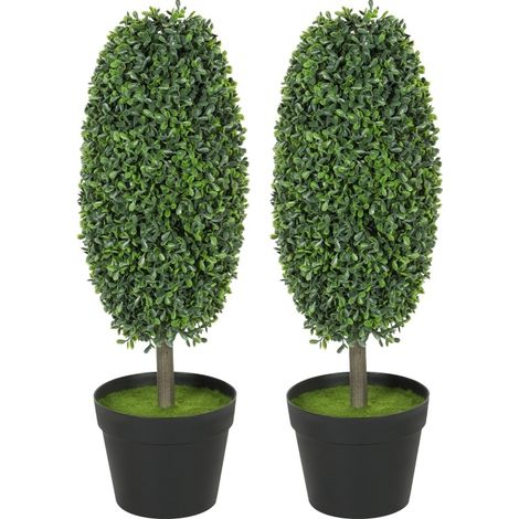 Set de 2 plantas artificiales UV en maceta, 60 cm, verde (1/5)