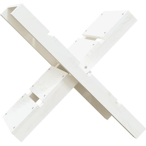 Maison Exclusive - Soporte de leña blanco madera maciza de pino 4 (1/5)