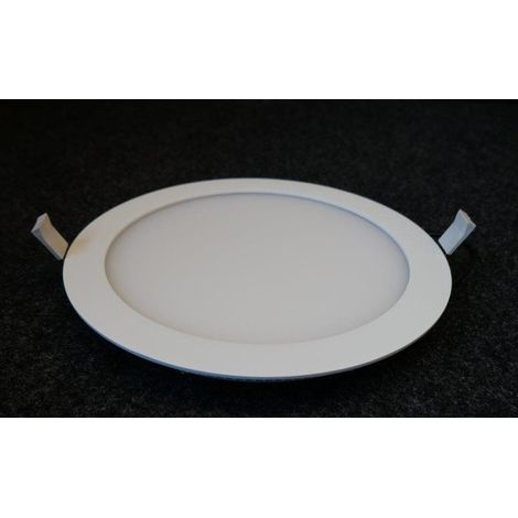 Plafonnier encastré LED 25W blanc ultra-plat fixe Ø 240mm 3000K 2080lm 115° alim 230V non-dimmable IK08 IP20 TF024 PANEL ECO P&L (1/2)