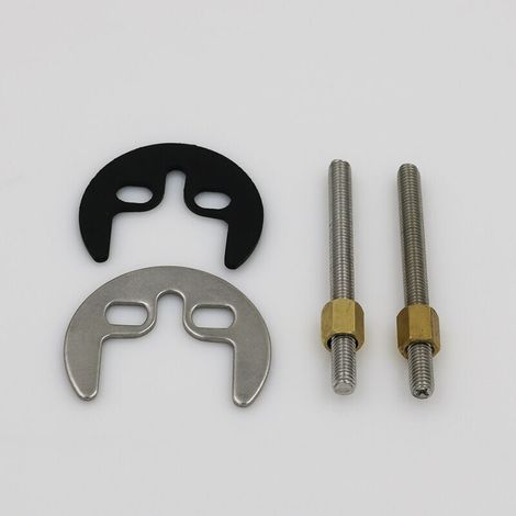 Sistema di fissaggio per rubinetto lavabo e lavello, a vite, 1 kit, con viti M6 da 80 mm, kit di montaggio a due fori per il fissaggio del rubinetto, inclusa piastra di fissaggio a ferro di cavallo, d
