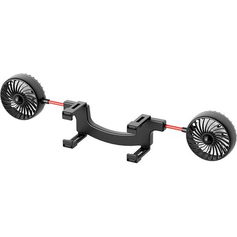 Ventilador para coche de 12 V, 3 velocidades ajustables, diseño de doble cabezal para una refrigeración rápida, circulación de aire ideal, ajuste multiángulo, adecuado para la ventilación de coches y (1/5)