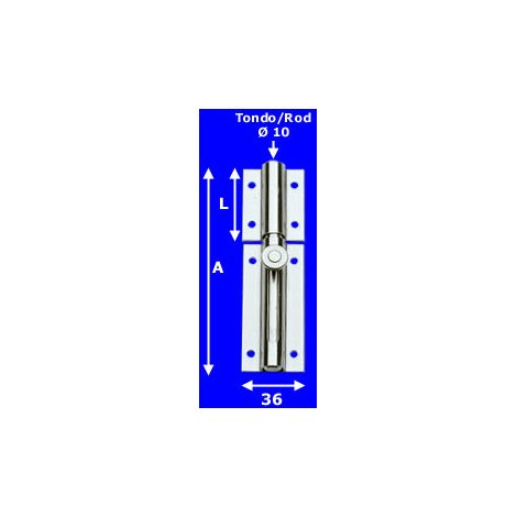 Catenaccio trasversale Inox asta tonda 80mm. AL216IN80 Aldeghi