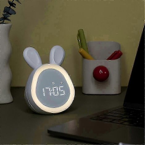 Réveil numérique LED mignon pour enfants avec veilleuse - rose tendre, luminosité réglable, convient aux chambres et aux crèches. (1/5)