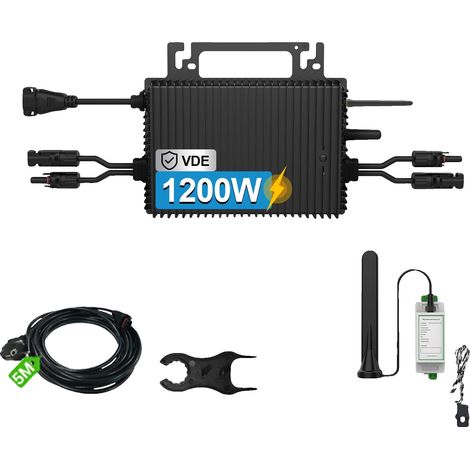 Inversor solar, potencia nominal de 2250 W, funciones de monitorización inteligente, 1200 W, 220-240 V, 22-50 V (1/2)