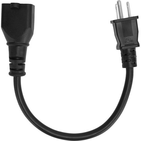 Câble d'alimentation 1 pied Nema 5-15P vers 5-20R, 16AWG, usage intensif, adaptateur fiche domestique 15A vers prise T 20A, prise américaine 125V. (1/5)