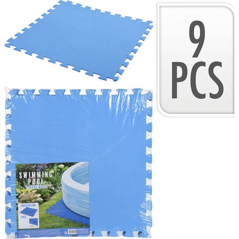 Progarden Tapis de sol en mousse EVA pour piscine démontable Lot de 9 s 50 x 50 cm Surface antidérapante Protection contre les impuretés (1/5)