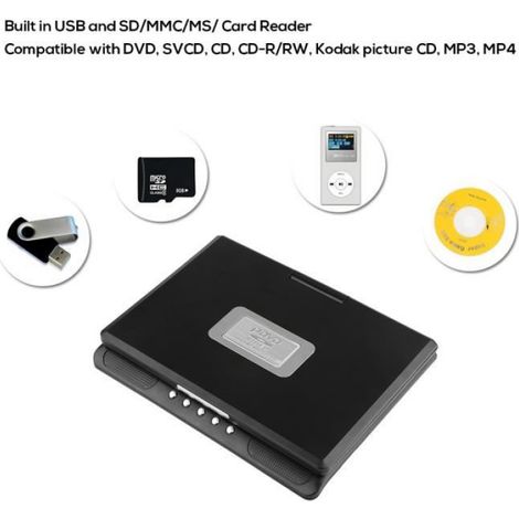 Lecteur DVD Portable - - 9.8" LCD - Fonction Radio - Fonction TV - Batterie 800 mAh (1/4)