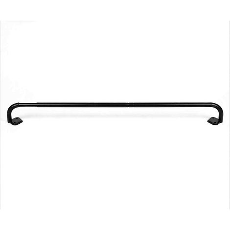 Gardinenstange – Ausziehbare Stange – Gebogenes Design für Verdunkelung – Für Wohn-/Schlafzimmer – Bronze – 71 x 122 cm (1/5)