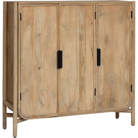 Buffet haut 3 portes en bois de manguier Nova (1/5)