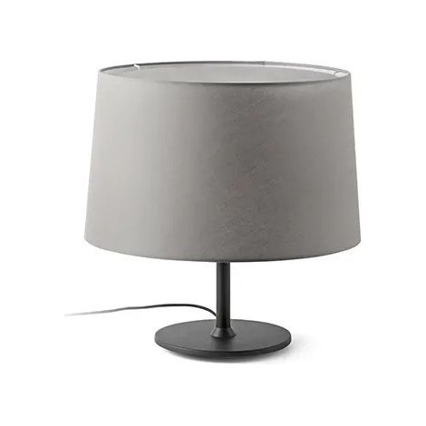 Faro Windsor Lampada da tavolo con paralume tondo affusolato nero, grigio 1x E27 (1/5)