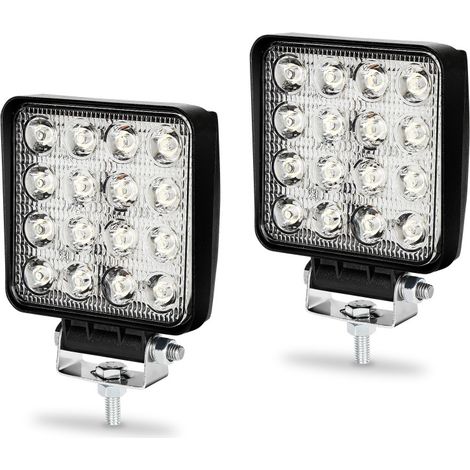 EINFEBEN 2PCS 48W Phare de Travail Carre a Leds DC 12V 24V Quad Camion Bateau Tracteur Offroad Imperméable (1/4)