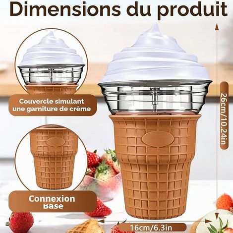 Ice Cream Maker Mini 450 ml Ice Cream Maker Ice Cream Sorbets Frozen Yogurts Ice Maker Freezer Container (1/2)