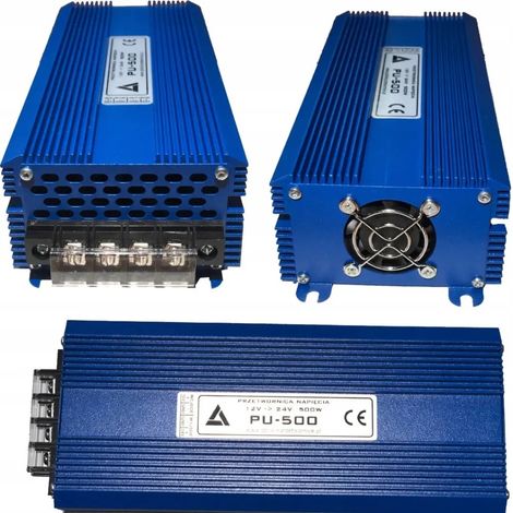 Convertidor Elevador Dc/dc Entrada 12vdc Salida 24vdc 500w 24a   95x250x55mm Azo-pu-500