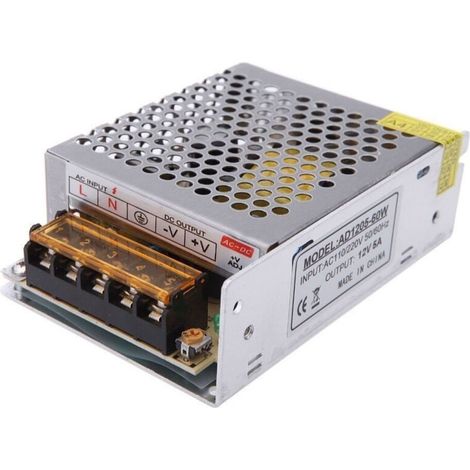 Transformateur Led Pour Bande D'ampoules 60 W 5 A, Alimentation Led, Pilote 12 V Cc (1/3)