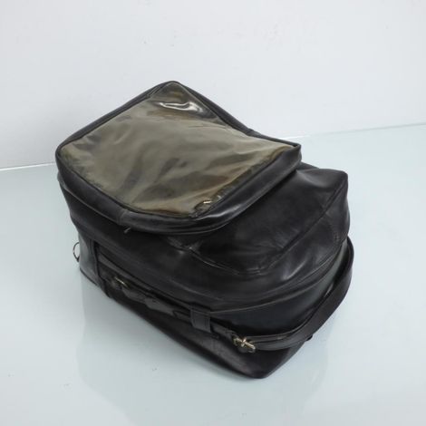 [GEBRAUCHT] [GEBRAUCHT] Schwarzes Leder-Tankrucksack für Motorrad, weich
