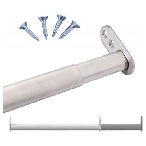 Adjustable telescopic bar 400-700 mm, in silver steel, for cabinets and niches (1/5)