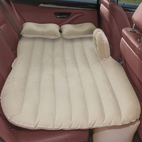 Matelas gonflable portable pour voiture, lit de voyage, matelas de couchage floqué pour camping, SUV, camping-car, camion, beige (1/5)