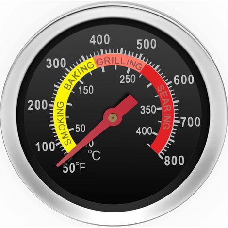 Thermomètre pour barbecue au charbon de bois, fumoir, barbecue à charbon, indicateur de température en Fahrenheit et de chaleur (1/5)