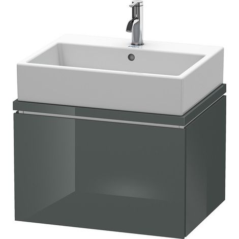 Meuble sous-vasque L-CUBE 620x477x400mm Gris Doloaveci brillant