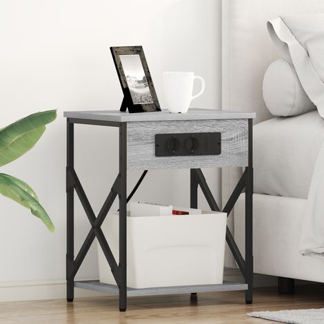 Nachttisch Graues Sonoma 41 x 31 x 51 cm Holzwerkstoff vidaXL (1/5)