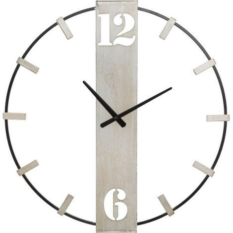 Orologio da parete in ferro color argento e nero per salotto e cucina (1/5)