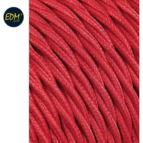 Geflochtenes Textilkabel 2x0,75mm C-62 Rot 5m