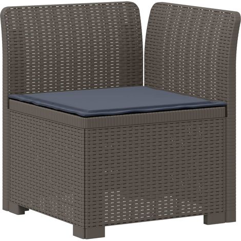 Maison Exclusive - 1-Sitzer Garten-Sofa mit Kissen Rattan-Look PP (1/5)
