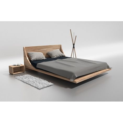 Bb-Loisir – Lit adulte 160x200cm – Tête de lit large – Structure en bois chêne – Hauteur 88cm – Design minimaliste avec pieds cachés (1/4)