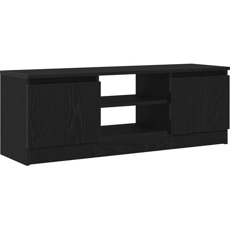 Maison Exclusive - Meuble TV chêne noir 102x30x36 cm bois d'ingénierie