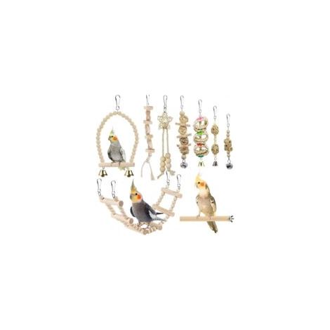Jouet pour oiseaux, jouet pour perruche, accessoires pour cage à oiseaux, balançoire à mâcher, perchoir, hamac, échelle d'escalade pour perruches, calopsittes, mynah