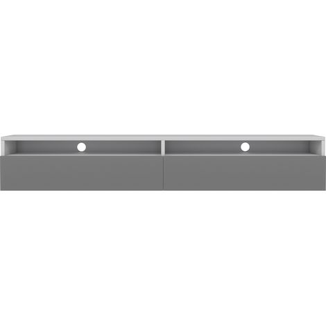 Selsey REDNAW - TV-Schrank / TV-Board stehend / hängend, 180 cm breit  (Weiß Matt / Grau Hochglanz ohne LED) (1/4)