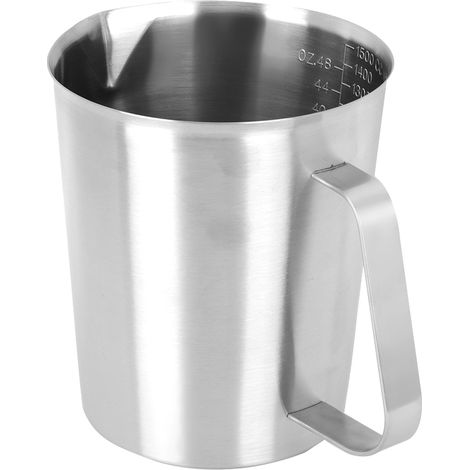 1500 ml Edelstahl-Milchaufschäumbecher mit Skala für Latte Art im Café (1/5)