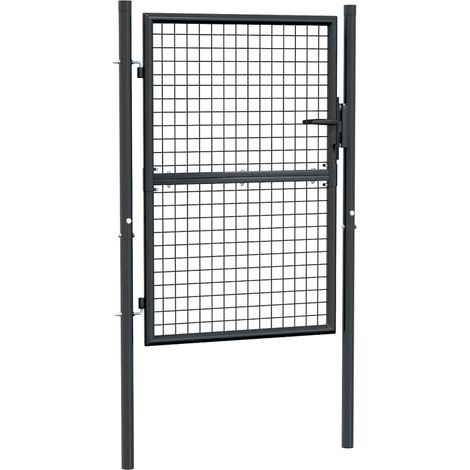 Vidaxl – Portillon grillagé en acier galvanisé anthracite 100 x 125 cm – Résistant à la rouille – Installation facile avec 3 clés