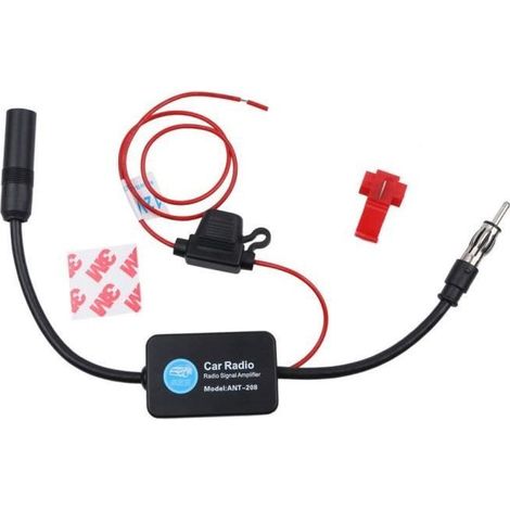 Autoradio-Signalverstärker, ANT 208 Antenne, 12 V, FM/AM, Scheibenantenne, Schwarz - FY2747 (1/5)