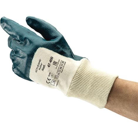 Gant de manutention ActivArmr® Hylite™ enduit nitrile 47 400 blanc bleu T7 ANSELL 181687 (1/3)