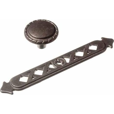 Lot de 8 boutons et plaques en métal effet laiton – Amélioration de meubles (1/2)