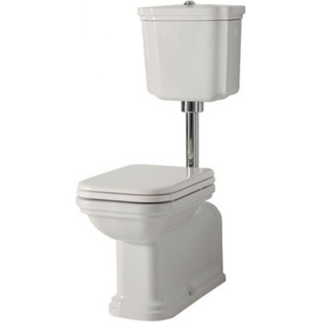 Cristina Ondyna – Bloc WC réservoir mi-haut complet céramique blanc – Évacuation horizontale/verticale – Mécanisme robinet flotteur – Abattant inclus - WD4116 (1/5)