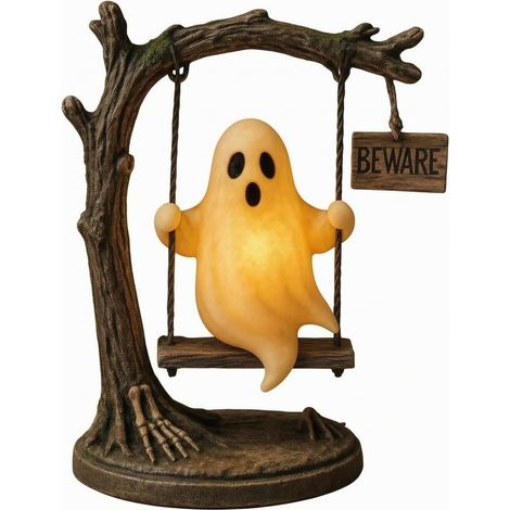 Luminous Spirit Night Light Warm Glow, Resin Spirit Figurine, for Halloween (1/5)