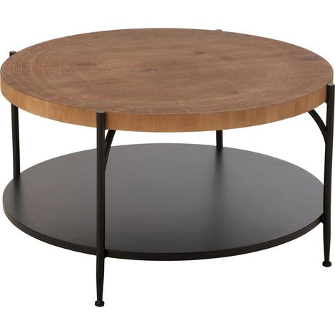 Table basse bois naturel et métal noir style contemporain - Bois naturel clair et noir mat (1/5)