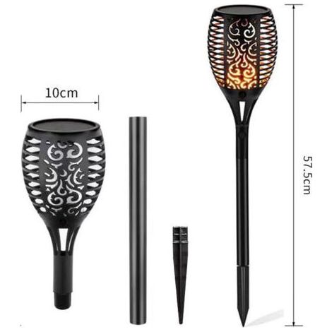 57cm Lampe Flamme Solaire étanches IP65 Torche de Jardin Lumières Solaire de Flammes Exterieur Décoration pour Cour Pathway Piscine(4 Pack ) (1/5)