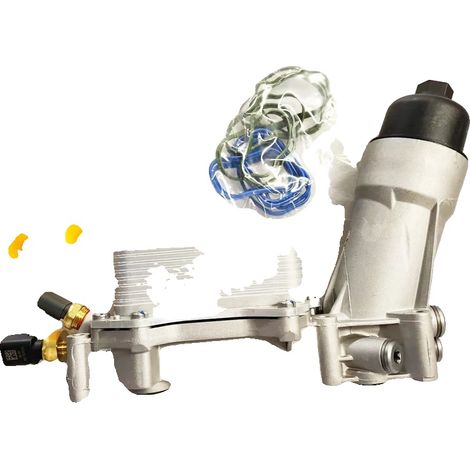 Carcasa del filtro de aceite del motor, aluminio, 15,2 x 9,72 x 4,25 pulgadas, compatible con Chrysler y Dodge 2011-2016, número de pieza OEM: 68105583AF, prevención mejorada de fugas de aceite. (1/5)