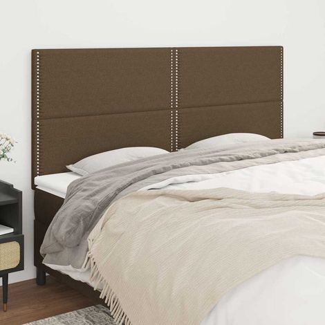 Tête de lit 180 x 5 x 118/128 cm en tissu marron foncé, hauteur réglable - PANGIVO (1/5)