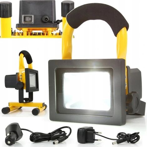 Lámpara de trabajo LED halógena para taller, funciona con batería