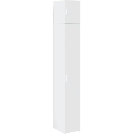 Mobile contenitore sottile 30 x 42,5 x 225 cm grande capacità organizzazione moderna legno composito bianco 020055546