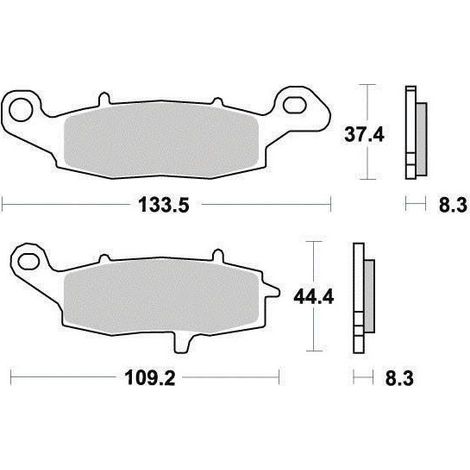 Plaquette de frein Ferodo pour Moto Kawasaki 500 Er-5 2001 à 2007 (1/2)