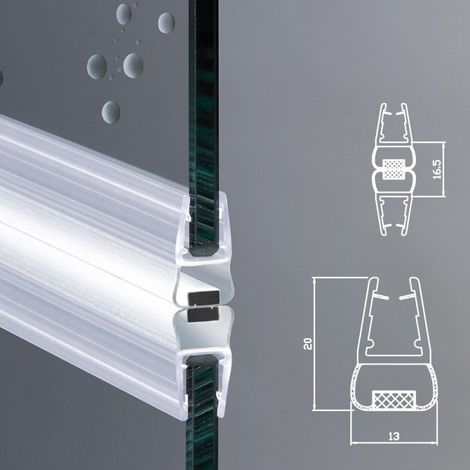 Guarnizione Magnetica Box Doccia Profilo Vetro 6mm 8mm EC-114 KIT 2 PEZZI