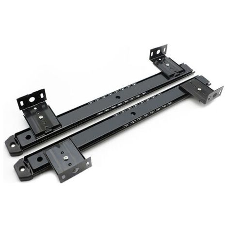 Pair Lntyq – Coulisse à roulement à billes pour tiroir clavier – Réglable 35 à 575 mm – Acier zingué noir – Kit de 2 unités pour bureau