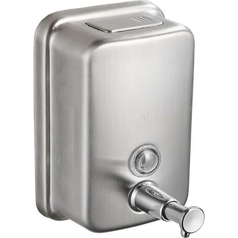 Wandseifenspender, 500 ml, Edelstahl, gebürstetes Silber, für Küche, Garage, Büro und Hotels (1/5)