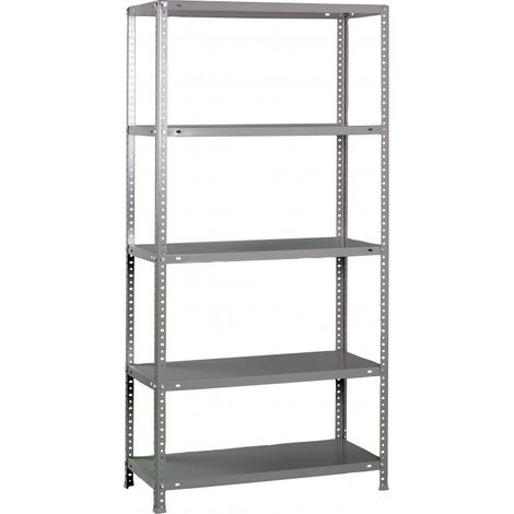 Estantería metálica con tornillos SIMON CLASSIC de 5 estantes (180x80x30cm) GRIS