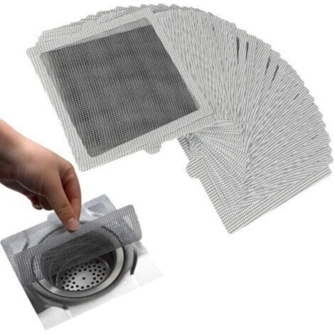 40 pcs Attrape Cheveux Douche Autocollant Jetable, 15 cm x 15cm, Filtre Cheveux Douche Adhésif Flexible pour Caniveau de Douche, Cuisine, Salle de Bain, Contre Les Bouchons de Drain